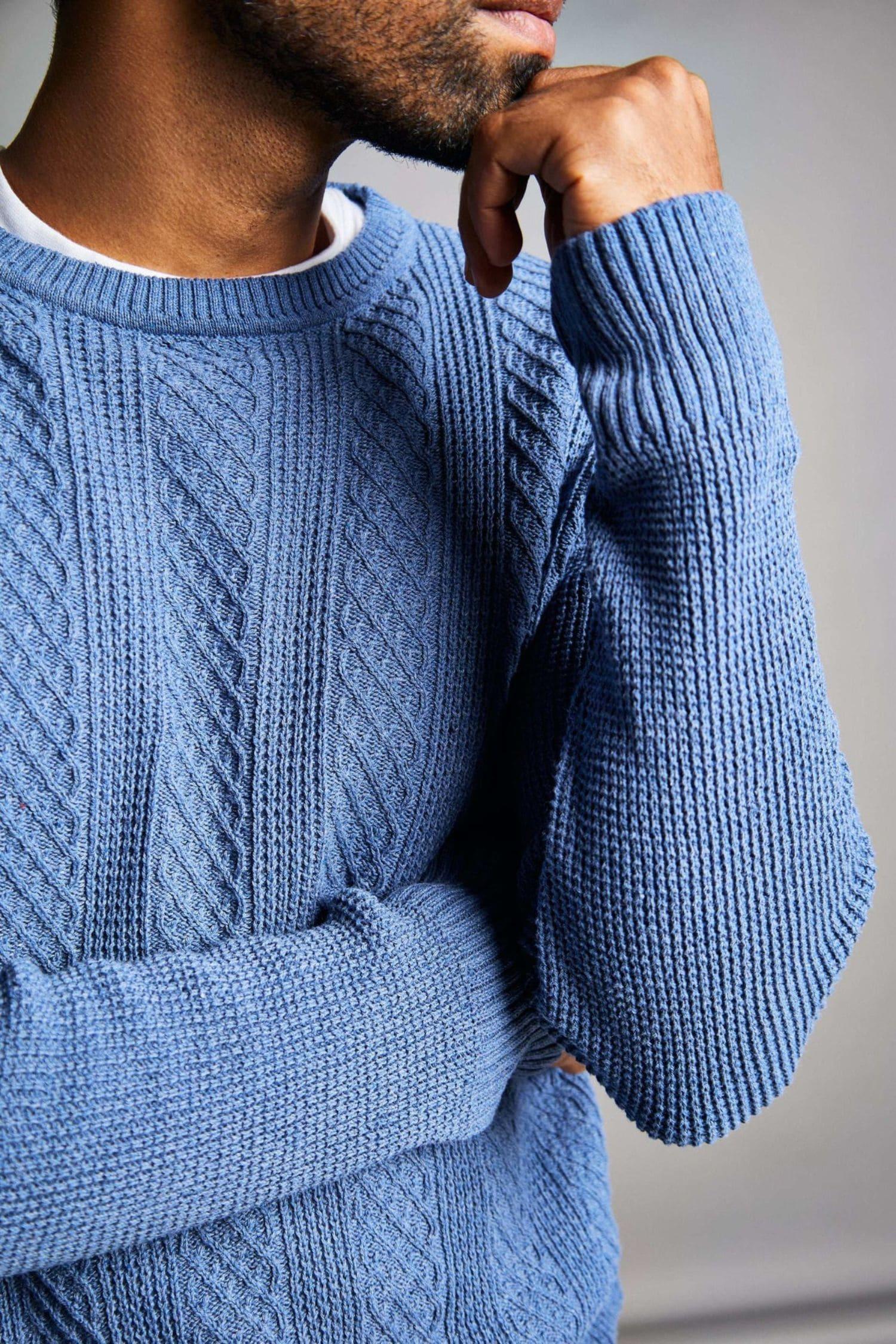 Suéter Cajicá en algodón regenerado trenzado perlado – Hombre